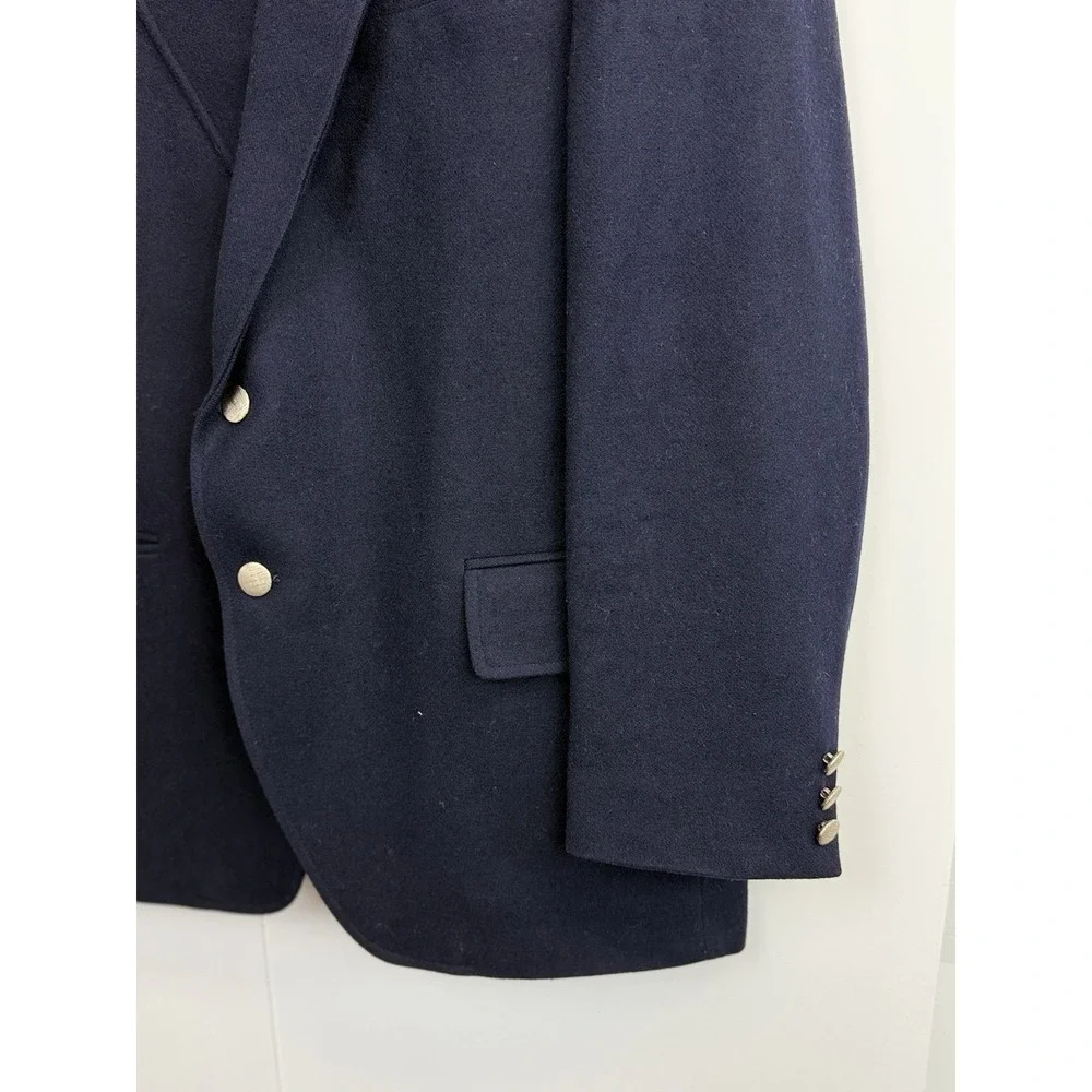 Kuppenheimer Mens 42R Blazer Jacket Wool Silver Buttons Sport Coat Vntg USA Made